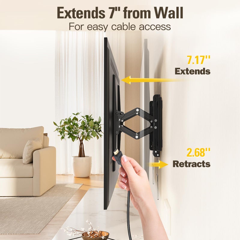 Mounting Dream UL Listed Advanced Tilt TV Wall Mount for Most 42-90 Inch TVs, TV Bracket with Full Tilt Extension up to 7", Fits 16", 18", 24" Studs, Max VESA 600x400mm and 120LBS MD2104 - Image 2